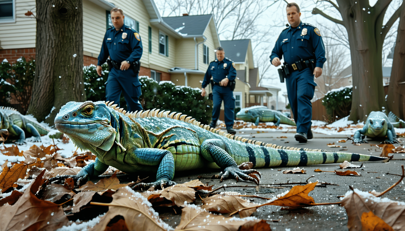 zamrożone iguany spadają z drzew w usa, co władze wykorzystują jako pretekst do przeprowadzania eutanazji tych gadów.