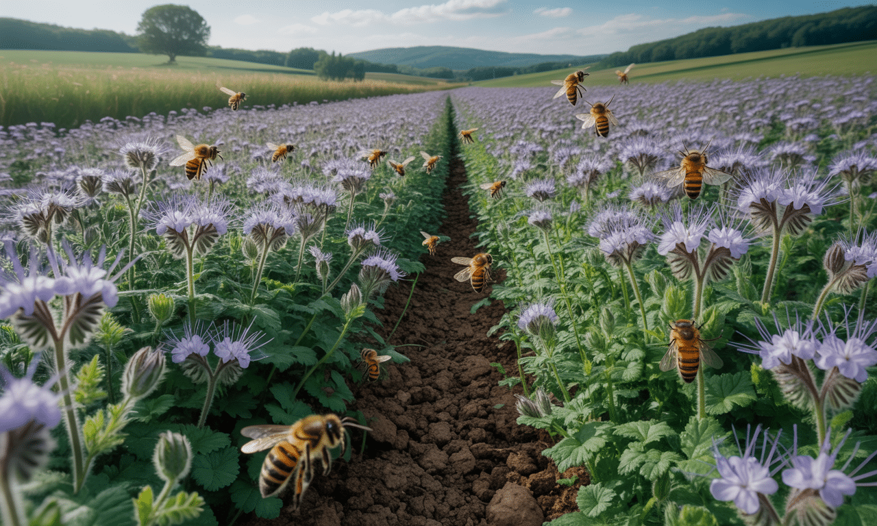 zasiałam facelię jako nawóz zielony — pszczoły ją uwielbiają, a gleba stała się zdrowsza i bardziej żyzna.