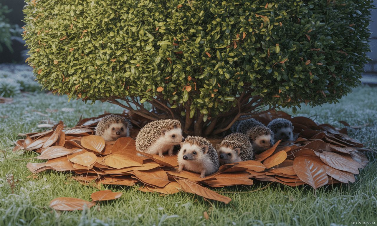 odkryj, jak zostawienie liści pod żywopłotem stworzyło bezpieczne schronienie dla jeży na zimę, wspierając ich przetrwanie i ochronę dzikiej przyrody.
