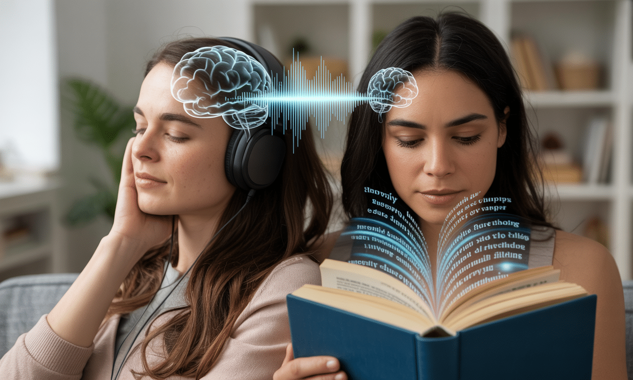 dowiedz się, dlaczego osoby preferujące słuchanie audiobooków zamiast czytania przetwarzają narrację inaczej i jakie ma to wpływ na ich odbiór treści.