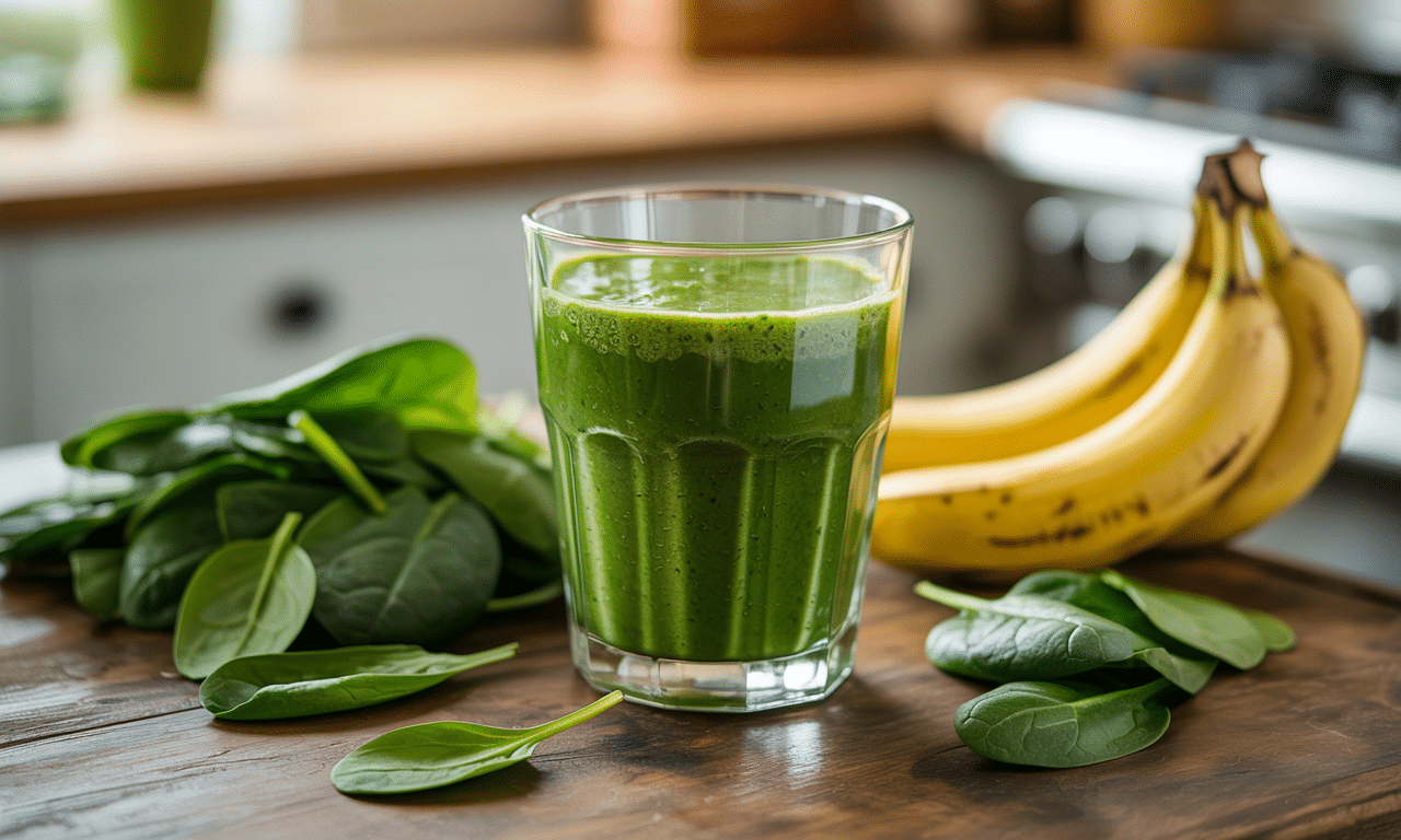 przygotowuję ten zielony koktajl ze szpinaku i banana, który smakuje jak pyszny deser. idealny zdrowy napój na każdą porę dnia!