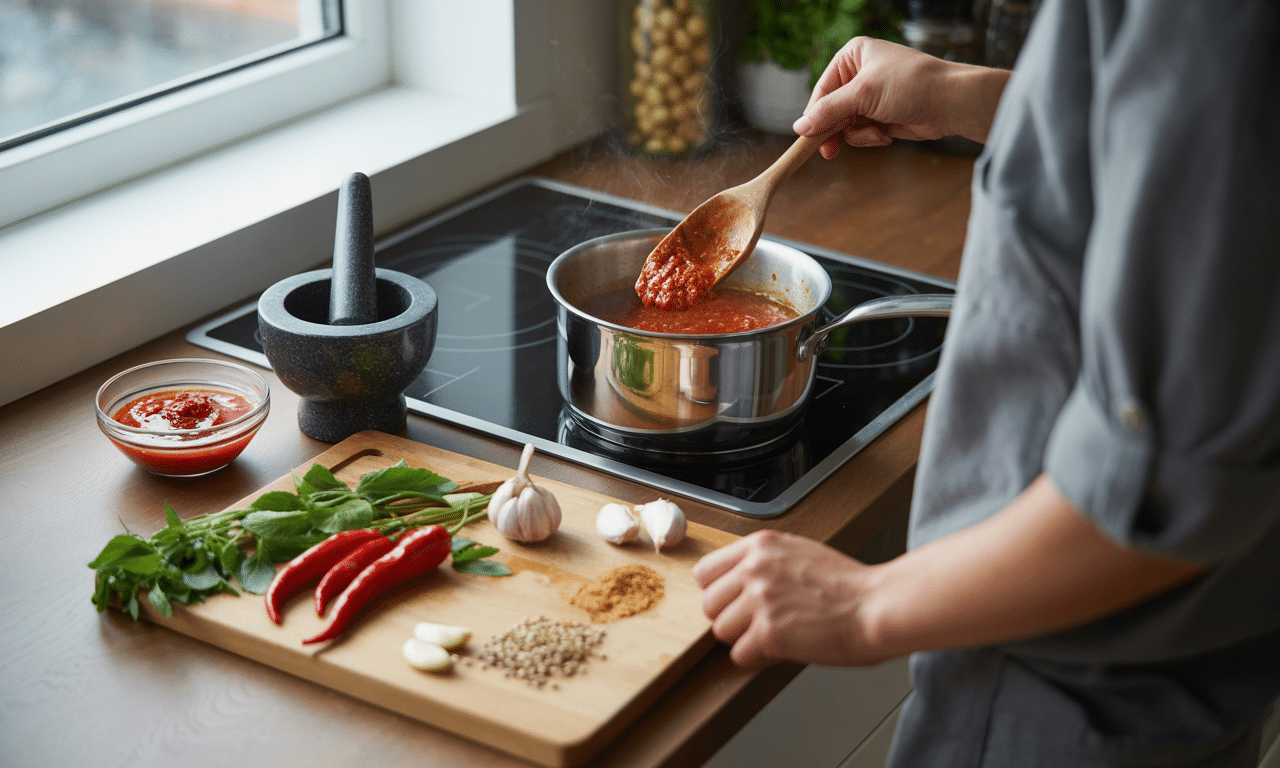 gotuję domowy sos harissa – ostrzejszy, świeższy i tańszy niż kupiony. sprawdź prosty przepis na aromatyczny sos, który podkręci smak twoich potraw!