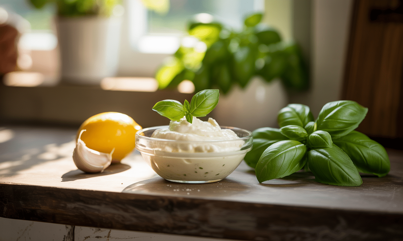 gotuję ten sos z mascarpone i bazylii w trzy składniki i pięć minut, aby uzyskać smak jak z letniego ogrodu.