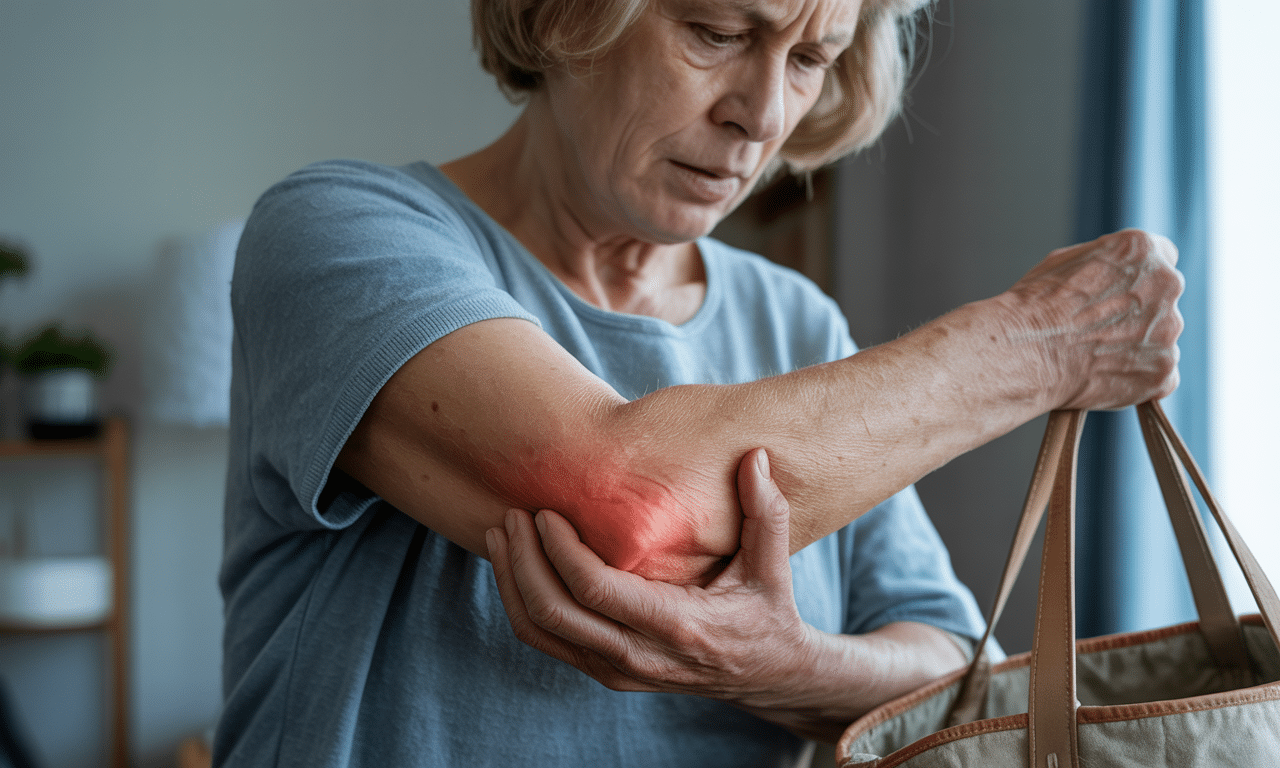 mam 67 lat i odczuwam ból łokcia podczas podnoszenia torby. to może być zapalenie nadkłykcia, które rozwija się przez wiele lat. dowiedz się, jak rozpoznać i leczyć tę przewlekłą dolegliwość.