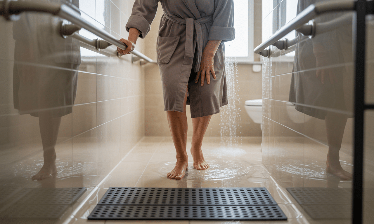 po 60. roku życia wchodzenie pod prysznic wymaga wzmożonej ostrożności z powodu rosnącego ryzyka upadków związanych z wiekiem. dowiedz się, jak zapobiegać niebezpieczeństwom i zwiększyć bezpieczeństwo w łazience.