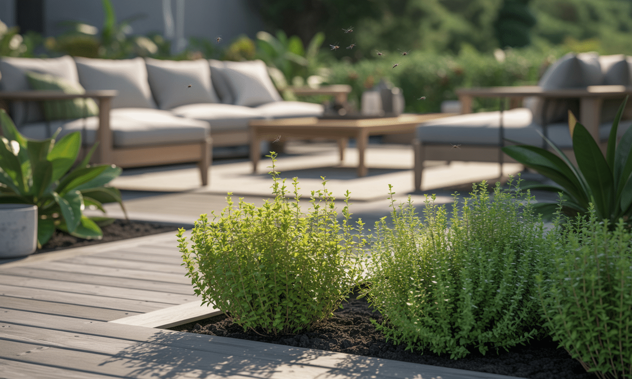 posadziłam tymianek cytrynowy przy tarasie i zauważyłam, że komary naprawdę się zmniejszyły. naturalny sposób na ochronę przed owadami w ogrodzie.