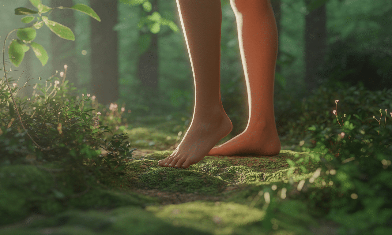 dowiedz się, dlaczego chodzenie boso po lesie wzmacnia układ nerwowy, według badań psychologicznych.