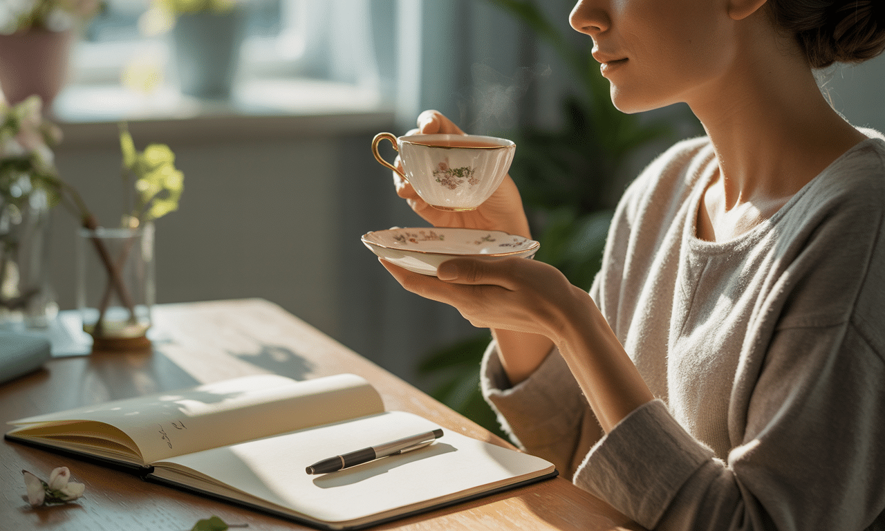 psychologia wyjaśnia, dlaczego osoby pijące herbatę powoli mają spokojniejsze podejście do dnia i lepiej radzą sobie ze stresem.