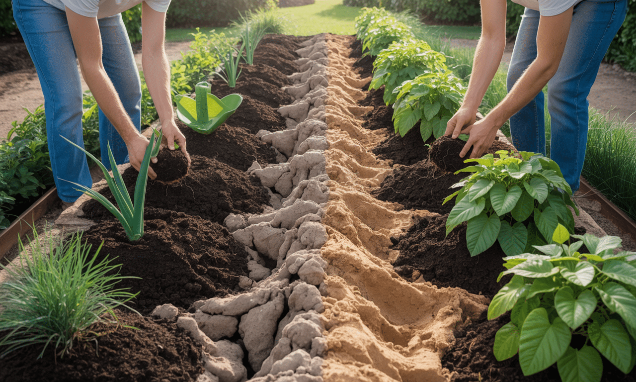 dowiedz się, jak dodanie piasku i kompostu do gleby gliniastej odmieniło moje doświadczenia z sadzeniem roślin, poprawiając strukturę gleby i wzrost roślin.
