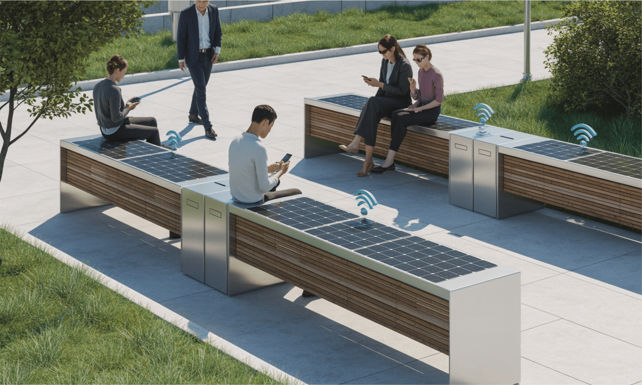 ten kraj zainstalował innowacyjne solarne ławki w parkach, które umożliwiają ładowanie telefonów i oferują bezpłatne wi-fi, poprawiając komfort i wygodę mieszkańców oraz turystów.