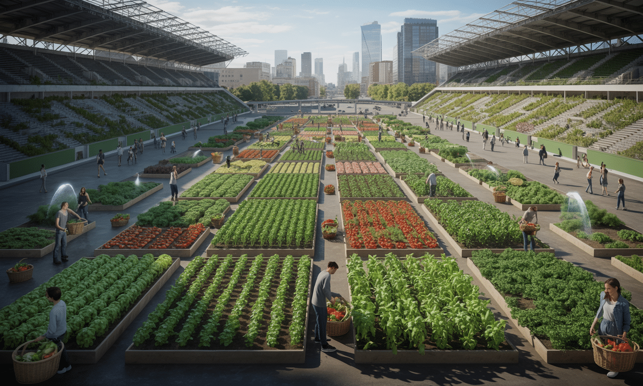 ten kraj przekształcił opuszczone stadiony w miejskie farmy, dostarczając świeże warzywa dla 50 000 osób. odkryj innowacyjne rozwiązania i zrównoważony rozwój w praktyce.