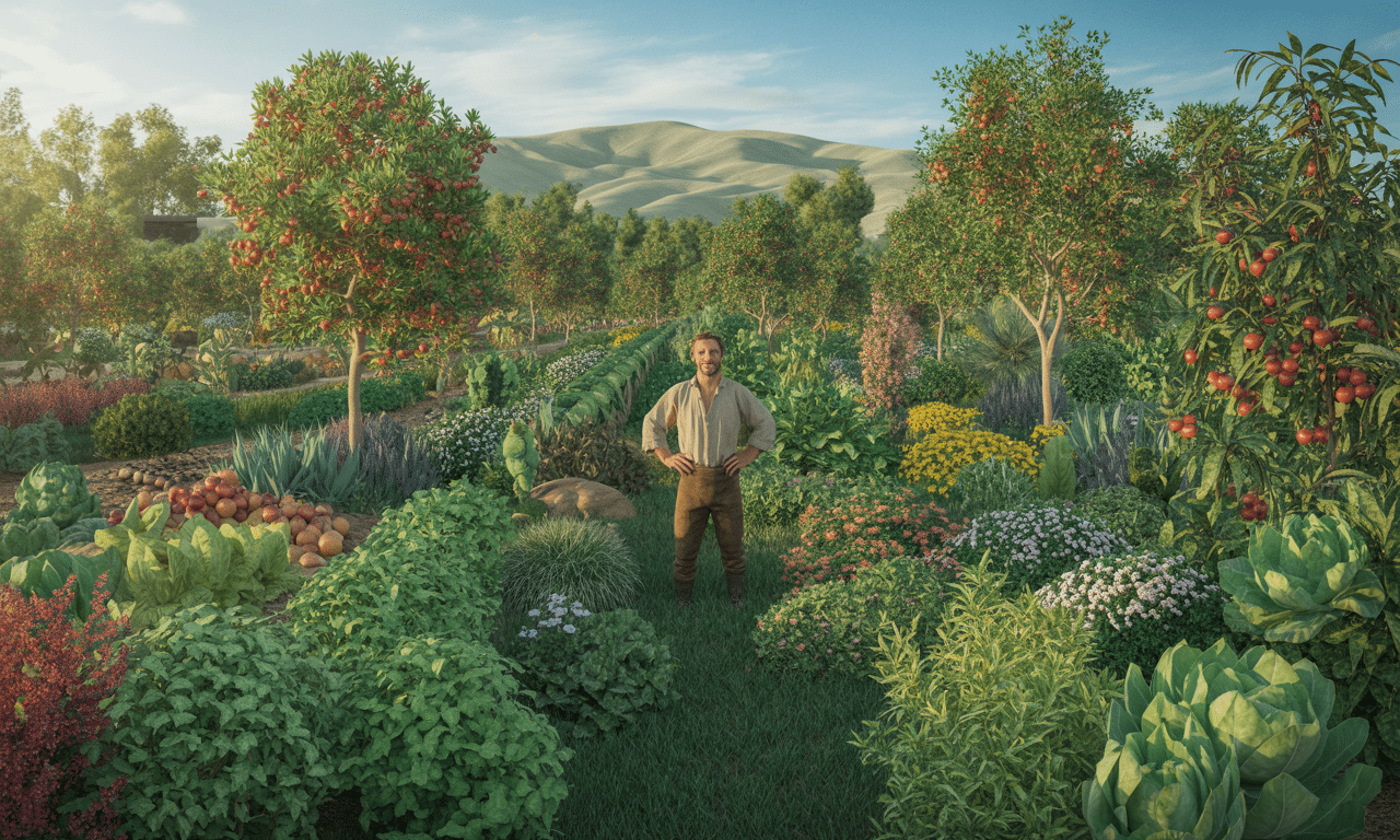 ten rolnik z hiszpanii założył jadalny las o powierzchni 5 hektarów, w którym rośnie ponad 300 różnych gatunków roślin, łącząc tradycję z ekologiczną innowacją.