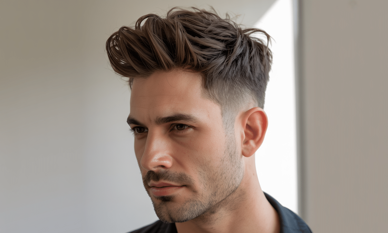 ten styl strzyżenia dodaje objętości na czubku głowy, unikając efektu „wieży”. fryzjerzy tłumaczą, jak zachować odpowiednie proporcje dla naturalnego wyglądu.