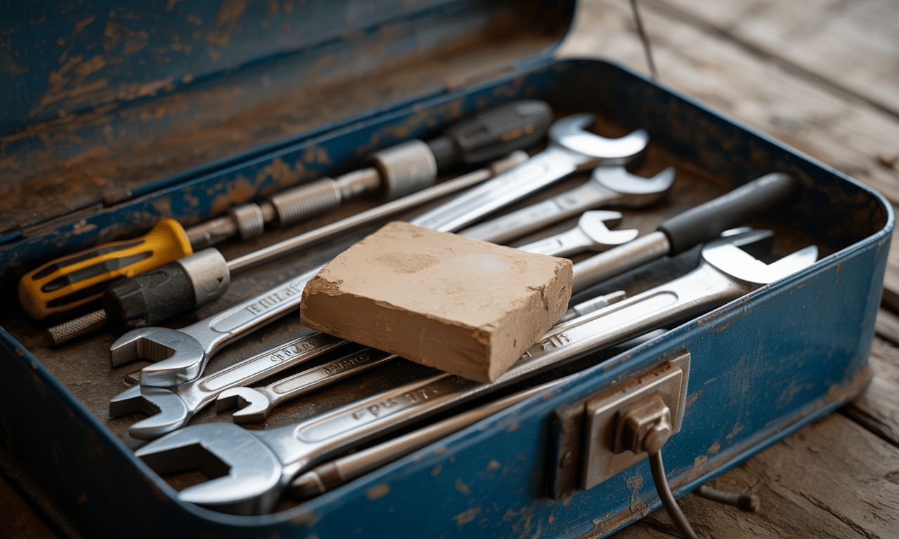 ten prosty trik z kawałkiem kredy w szafce z narzędziami skutecznie pochłania wilgoć i chroni metalowe narzędzia przed rdzą, zapewniając im dłuższą żywotność.