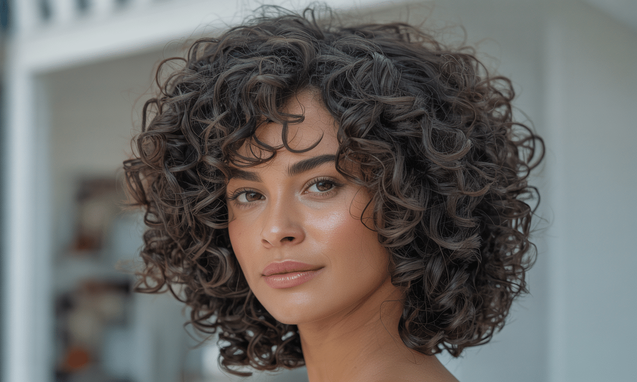 ten typ strzyżenia to idealne rozwiązanie dla kobiet z naturalnie kręconymi włosami, które chcą podkreślić ich definicję bez użycia produktów.